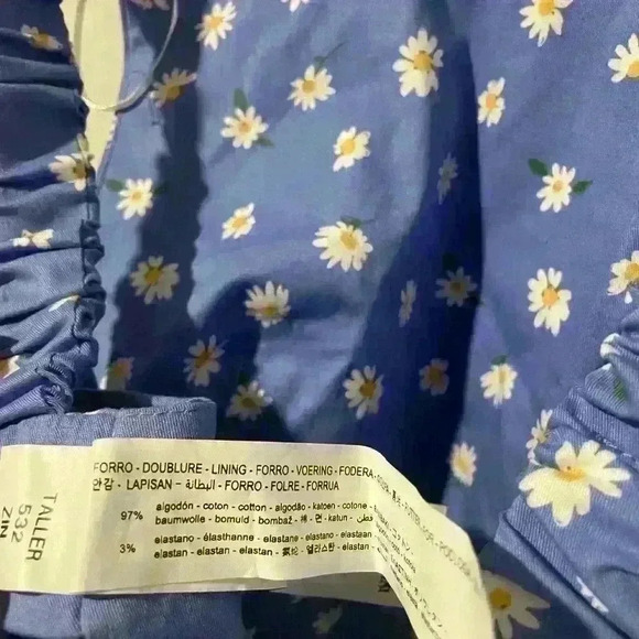 ZARA  blue daisy print crop top size XS NWOT - Picture 8 of 10